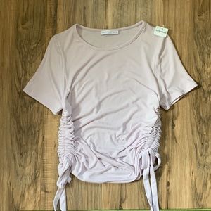 Lilac Purple Cinched Tie Tshirt